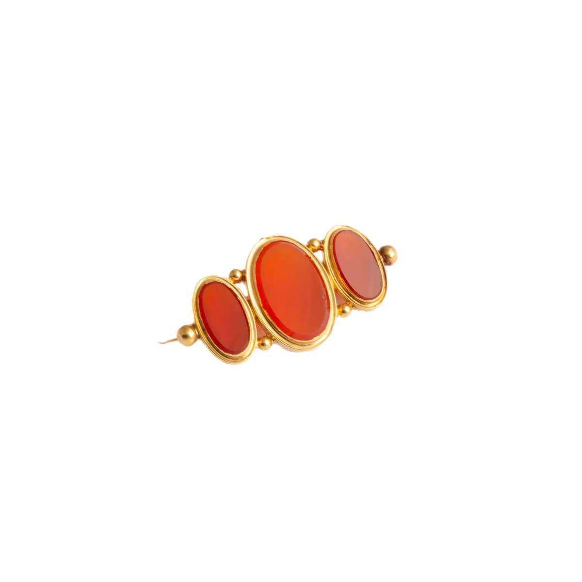 Broche en or jaune et cornalines - Castafiore
