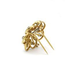 Broche en or jaune et diamants - Castafiore