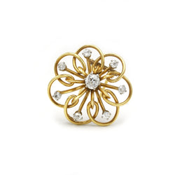 Broche en or jaune et diamants - Castafiore
