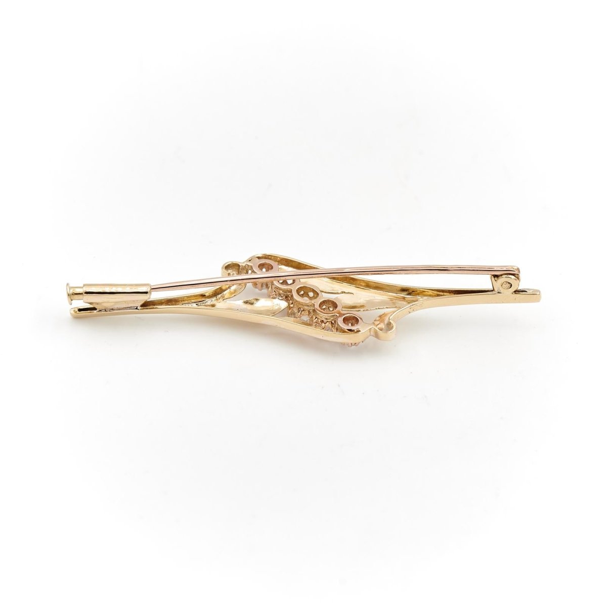 Broche en or jaune et diamants - Castafiore