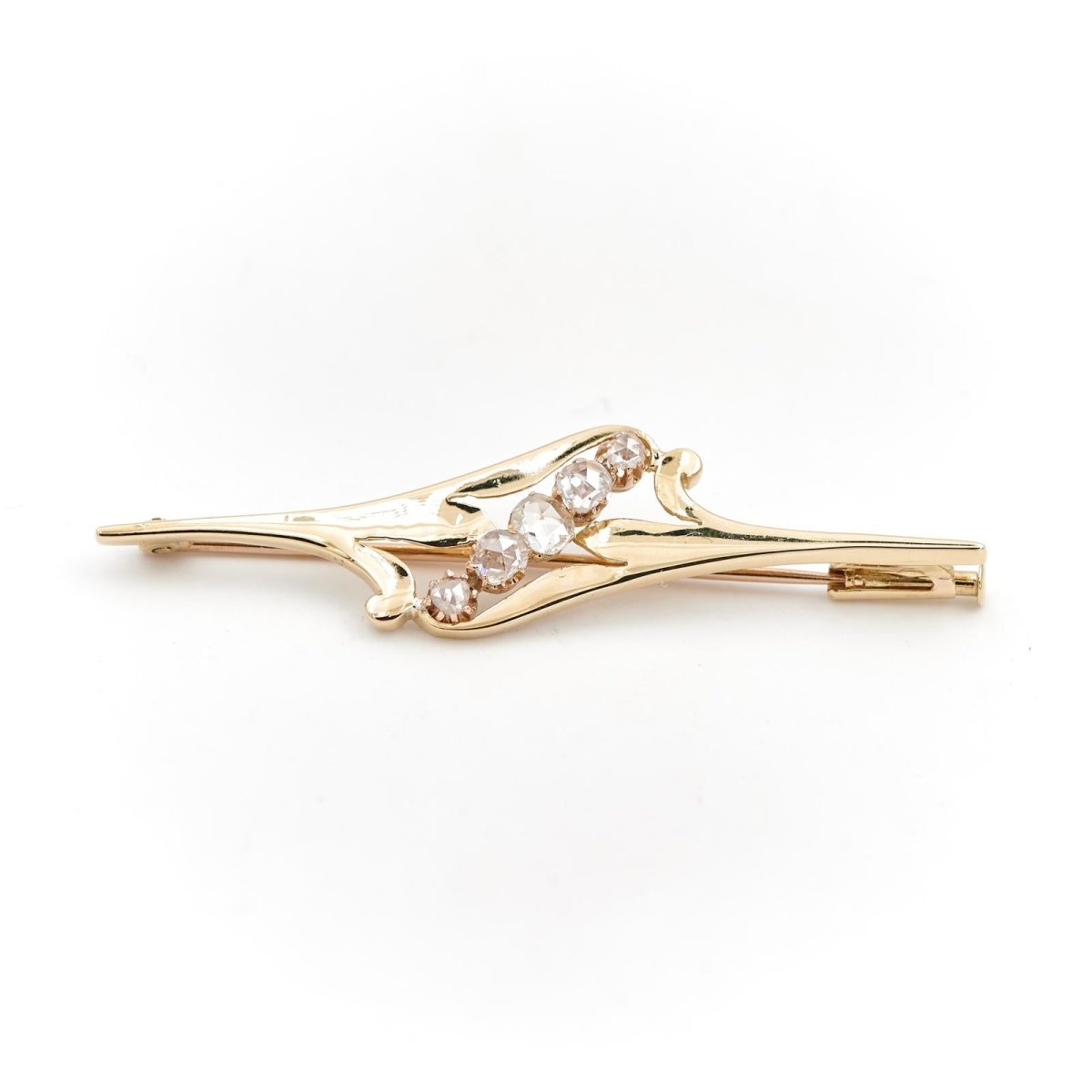 Broche en or jaune et diamants - Castafiore