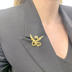 Broche Épingle "Chimère" en or jaune et diamant - Castafiore