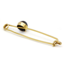 Broche Epingle en or jaune et oeil de tigre - Castafiore