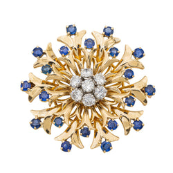 Broche Fleur en or jaune et diamants - Castafiore