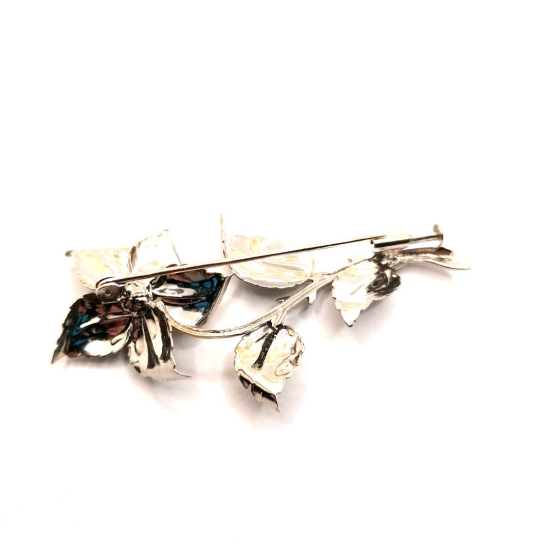 Broche Fleur or blanc - Castafiore