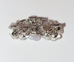 Broche fleurs nacre, jade et diamants - Castafiore