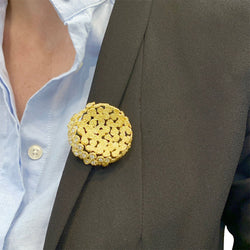 Broche FRED en or jaune et diamants - Castafiore