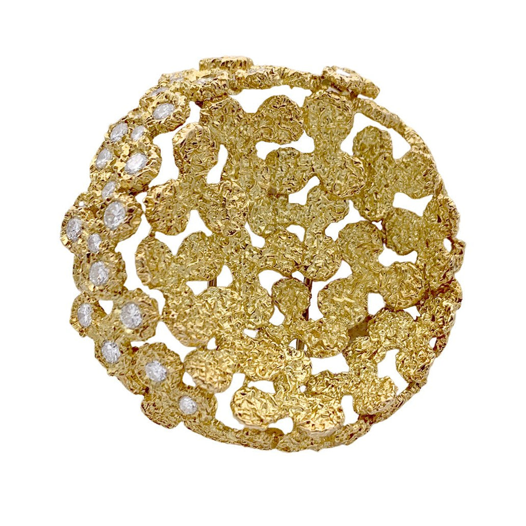 Broche FRED en or jaune et diamants - Castafiore