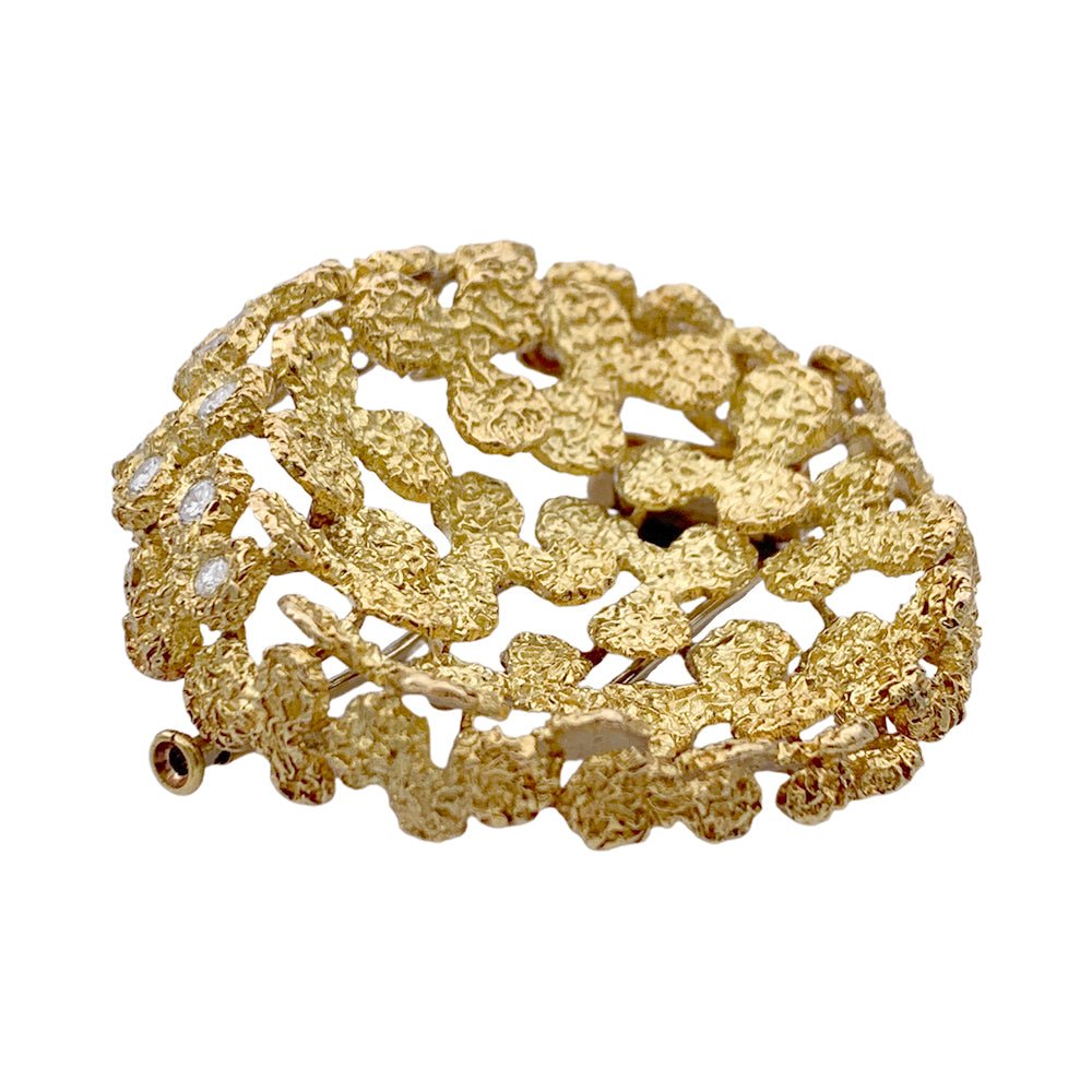 Broche FRED en or jaune et diamants - Castafiore