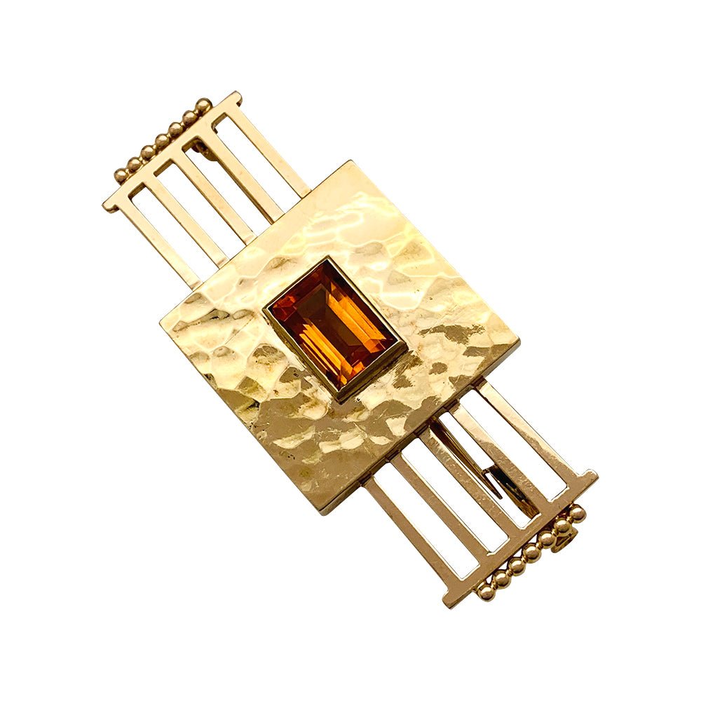 Broche Jean Desprès en or rose et citrine - Castafiore