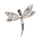 Broche Libellule en or blanc, diamants et onyx - Castafiore