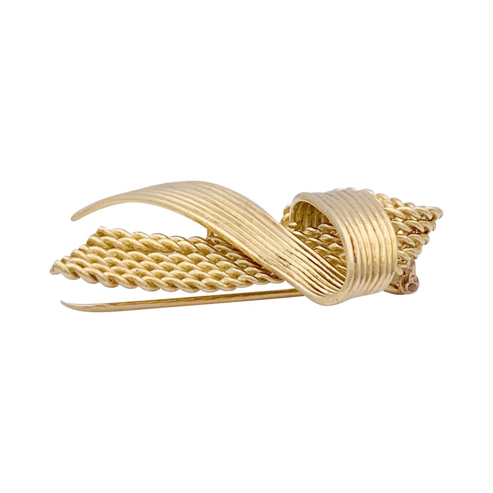 Broche Mauboussin vintage "Ruban", or jaune. - Castafiore