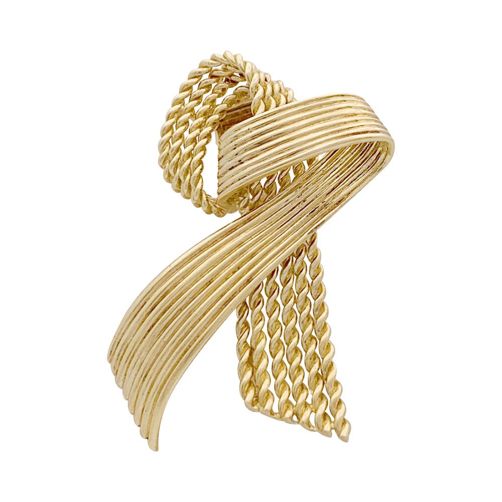 Broche Mauboussin vintage "Ruban", or jaune. - Castafiore