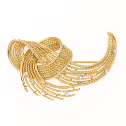 Broche Or jaune Diamant - Castafiore