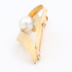 Broche or jaune et perle - Castafiore