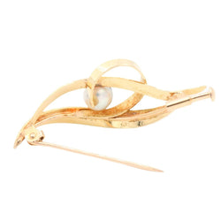 Broche or jaune et perle - Castafiore