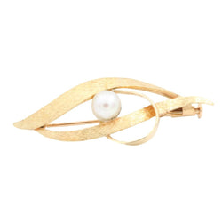 Broche or jaune et perle - Castafiore