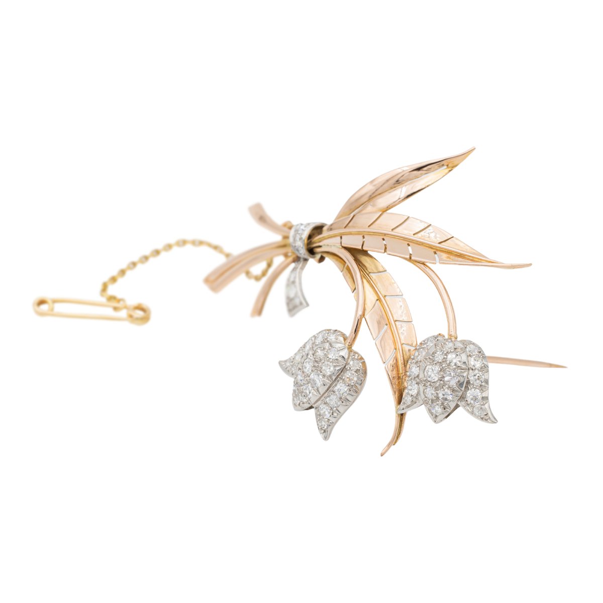 Broche Or rose Diamant - Castafiore