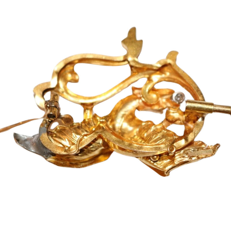 Broche - Pendentif Chimère en or jaune et en diamant - Castafiore
