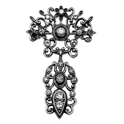 Broche pendentif en or et argent sertie de diamants, époque Napoléon III - Castafiore