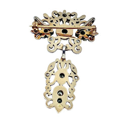 Broche pendentif en or et argent sertie de diamants, époque Napoléon III - Castafiore