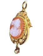 Broche pendentif en or jaune18 carats , camée et perle fine, époque Napoléon III - Castafiore