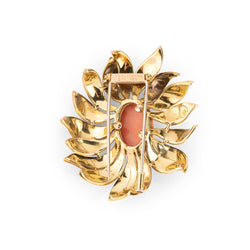 Broche VAN CLEEF & ARPELS en or jaune, émail vert et corail - Castafiore