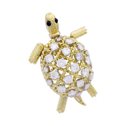 BrocheCARTIER "Tortue", or jaune et diamants. - Castafiore