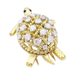 BrocheCARTIER "Tortue", or jaune et diamants. - Castafiore
