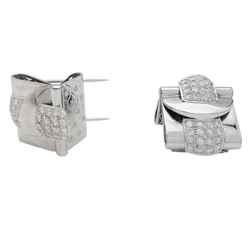 Broches Tank en or blanc et diamants - Castafiore