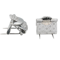 Broches Tank en or blanc et diamants - Castafiore
