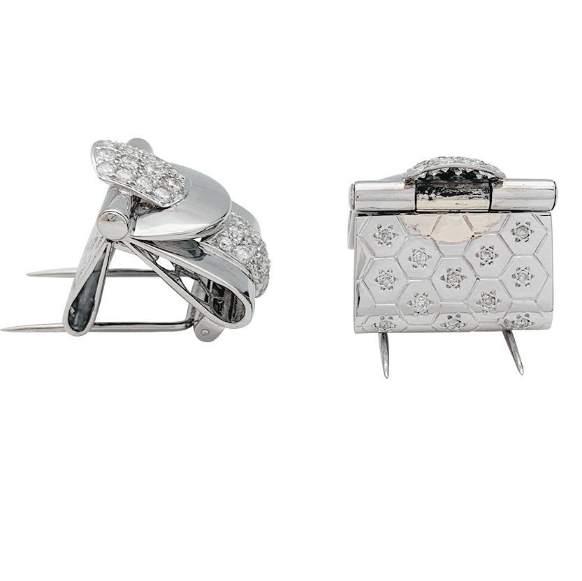 Broches Tank en or blanc et diamants - Castafiore