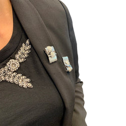 Broches Tank en or blanc et diamants - Castafiore