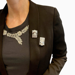 Broches Tank en or blanc et diamants - Castafiore