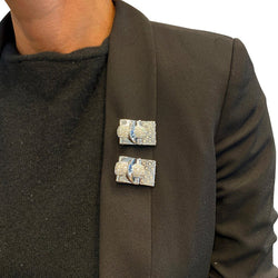 Broches Tank en or blanc et diamants - Castafiore