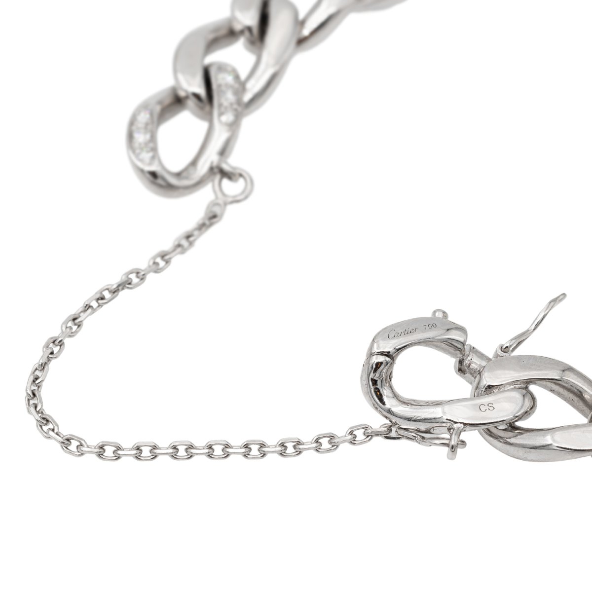 Cartier Bracelet Maille gourmette Or blanc Diamant - Castafiore