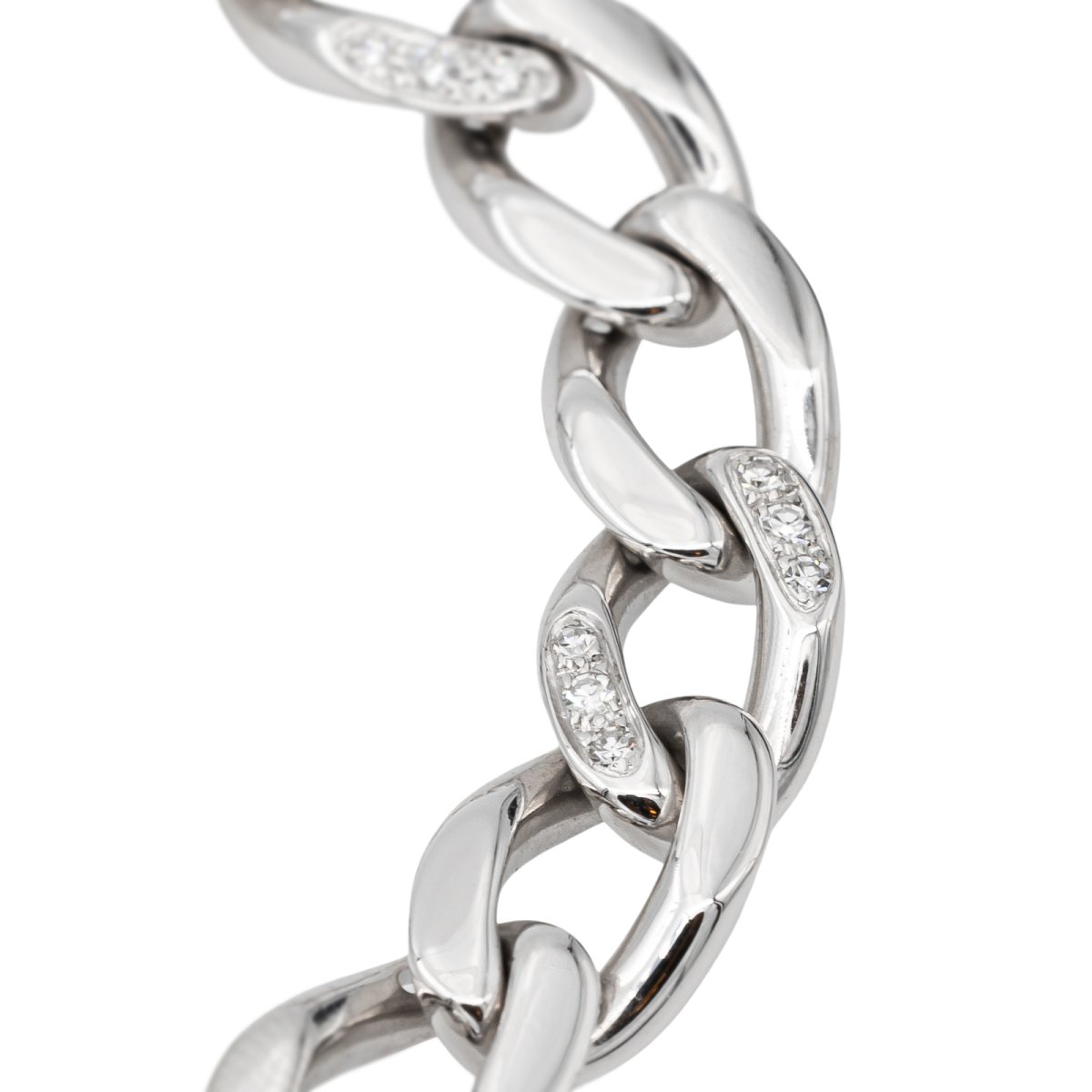 Cartier Bracelet Maille gourmette Or blanc Diamant - Castafiore