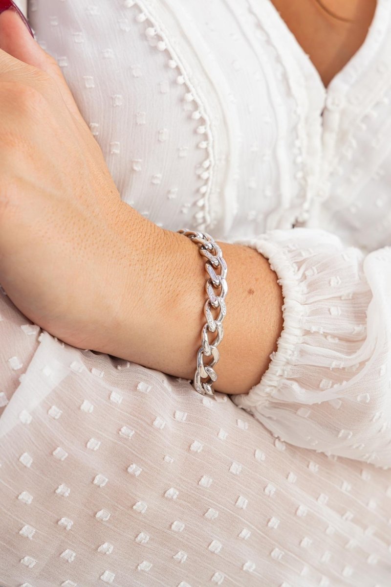 Cartier Bracelet Maille gourmette Or blanc Diamant - Castafiore
