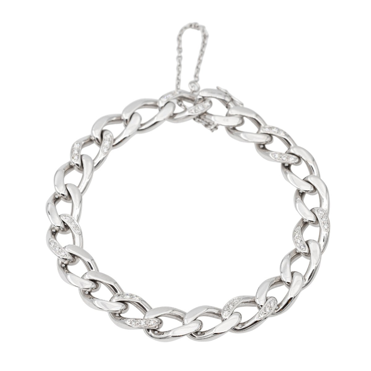 Cartier Bracelet Maille gourmette Or blanc Diamant - Castafiore