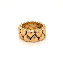Cartier Diamond Double Coeurs Gold Band Ring - Castafiore