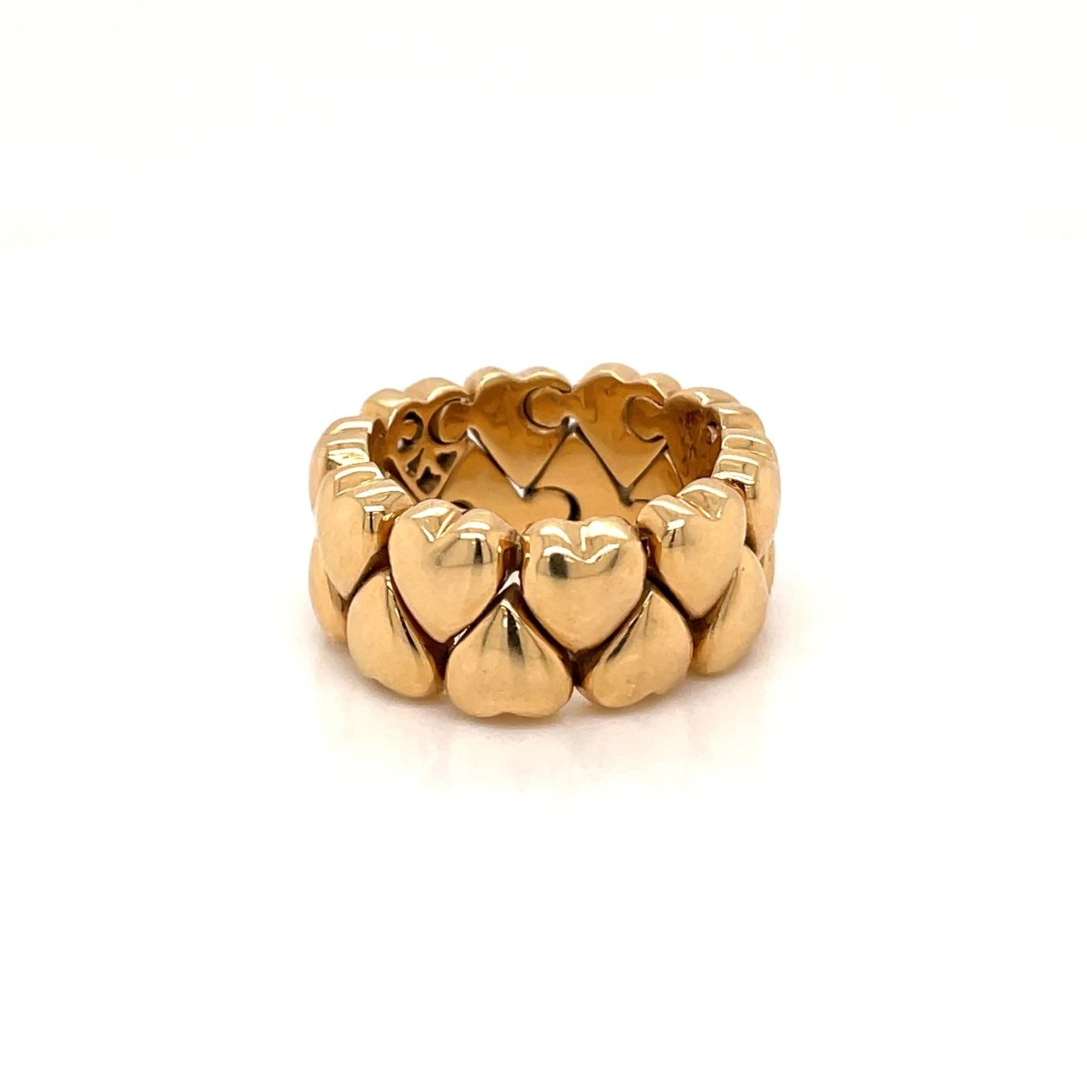 Cartier Diamond Double Coeurs Gold Band Ring - Castafiore