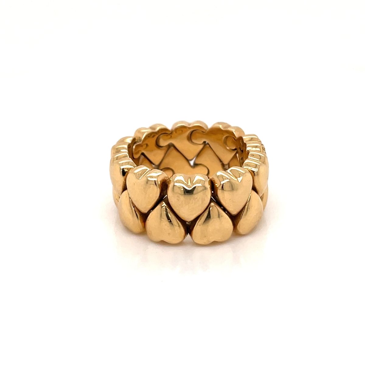 Cartier Diamond Double Coeurs Gold Band Ring - Castafiore