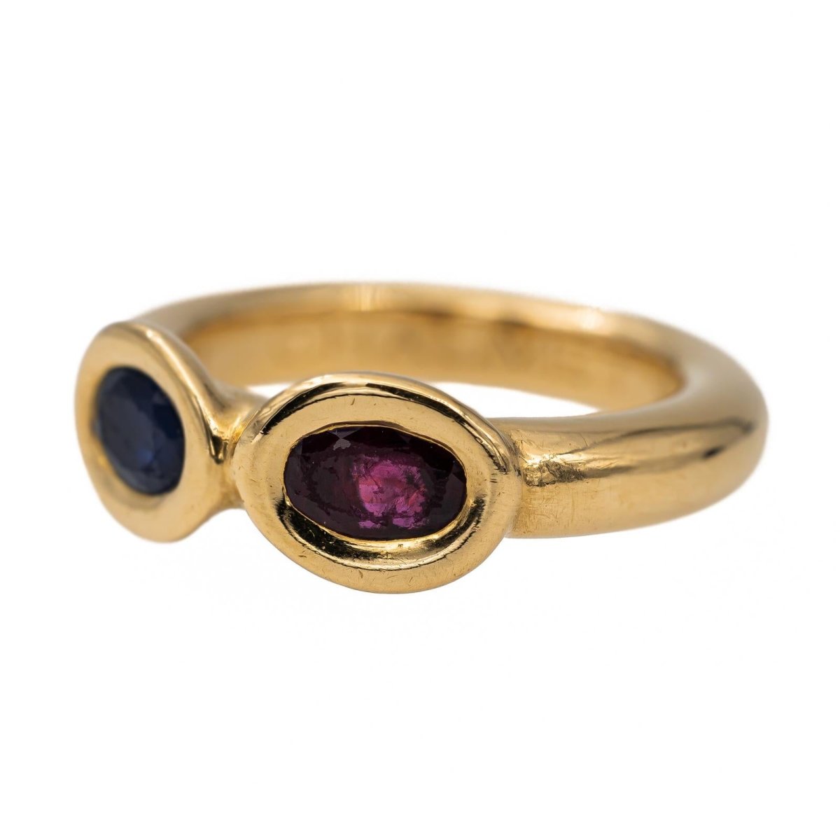 Chaumet Bague Toi et moi en or jaune saphir et rubis - Castafiore