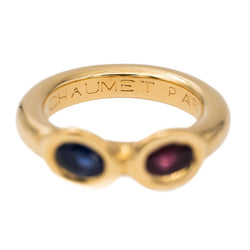 Chaumet Bague Toi et moi en or jaune saphir et rubis - Castafiore