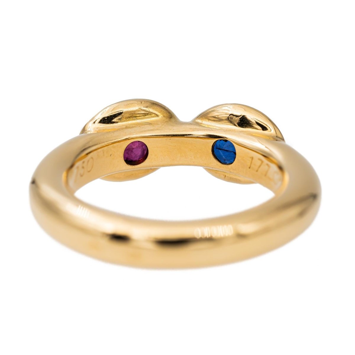 Chaumet Bague Toi et moi en or jaune saphir et rubis - Castafiore
