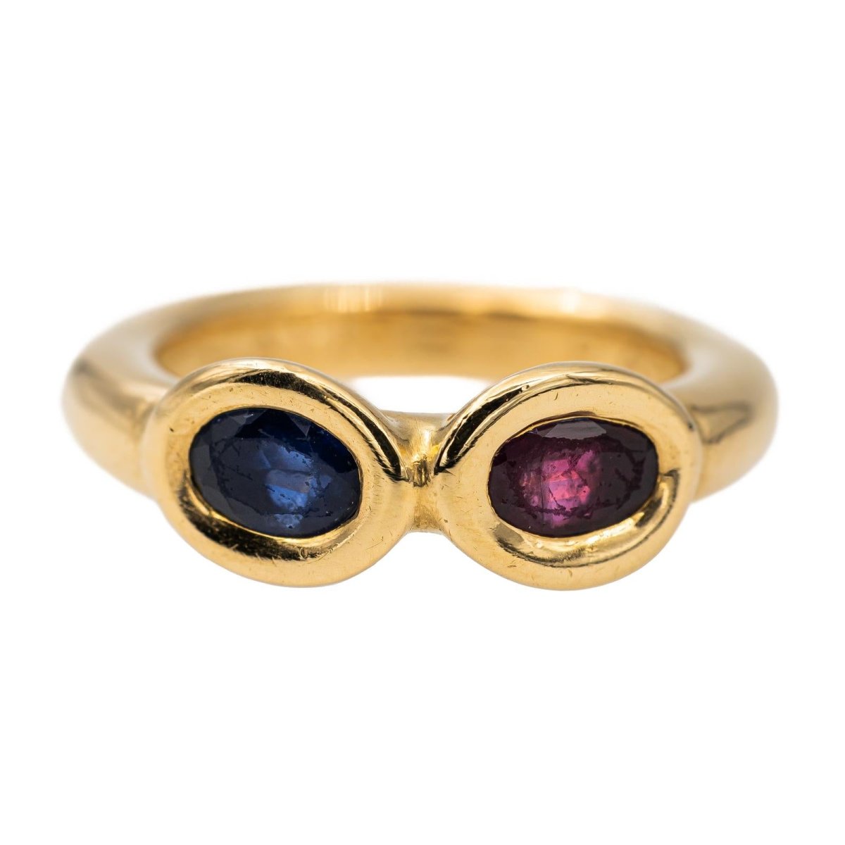 Chaumet Bague Toi et moi en or jaune saphir et rubis - Castafiore