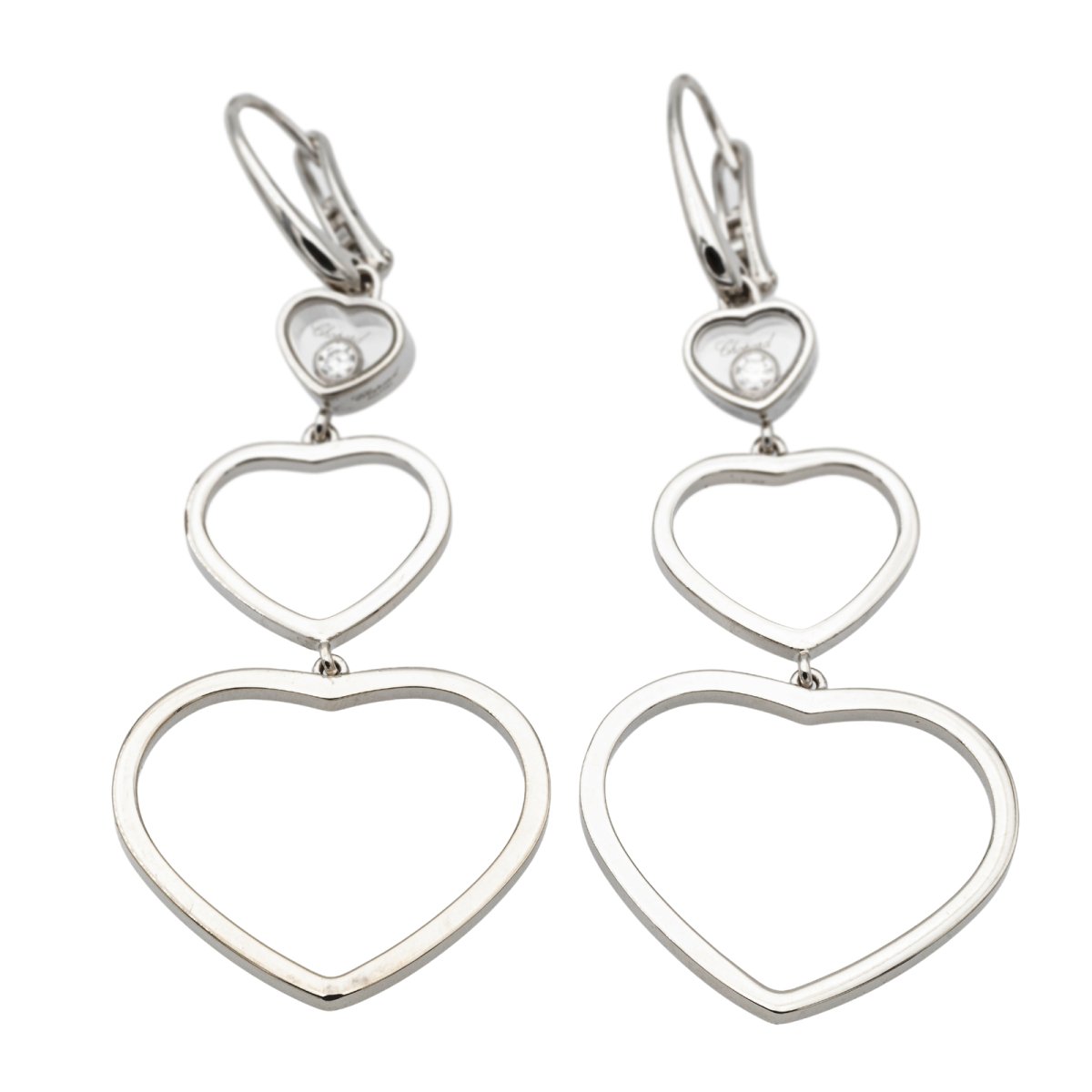 Chopard Boucles d'oreilles Or blanc Diamant - Castafiore