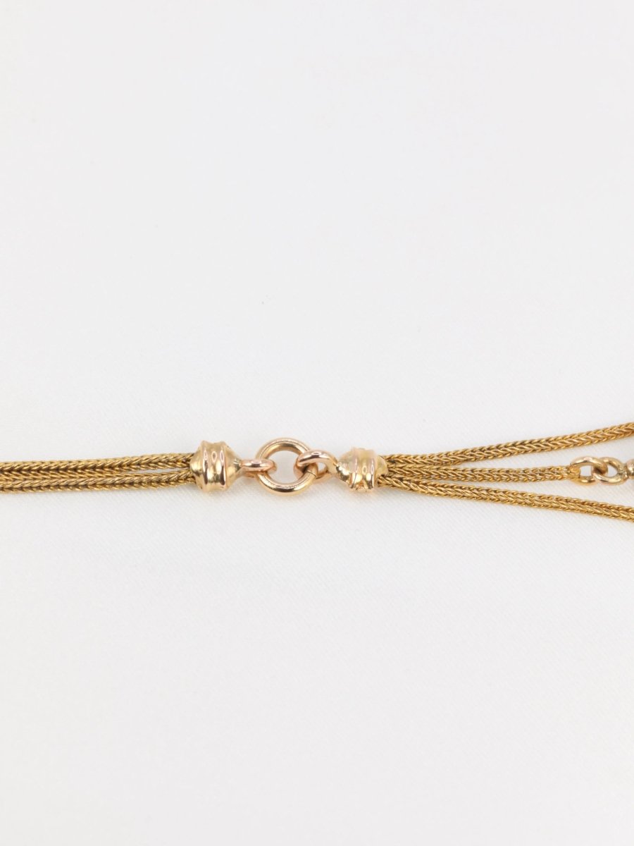 Collier à frange Napoléon III en or jaune et rose - Castafiore
