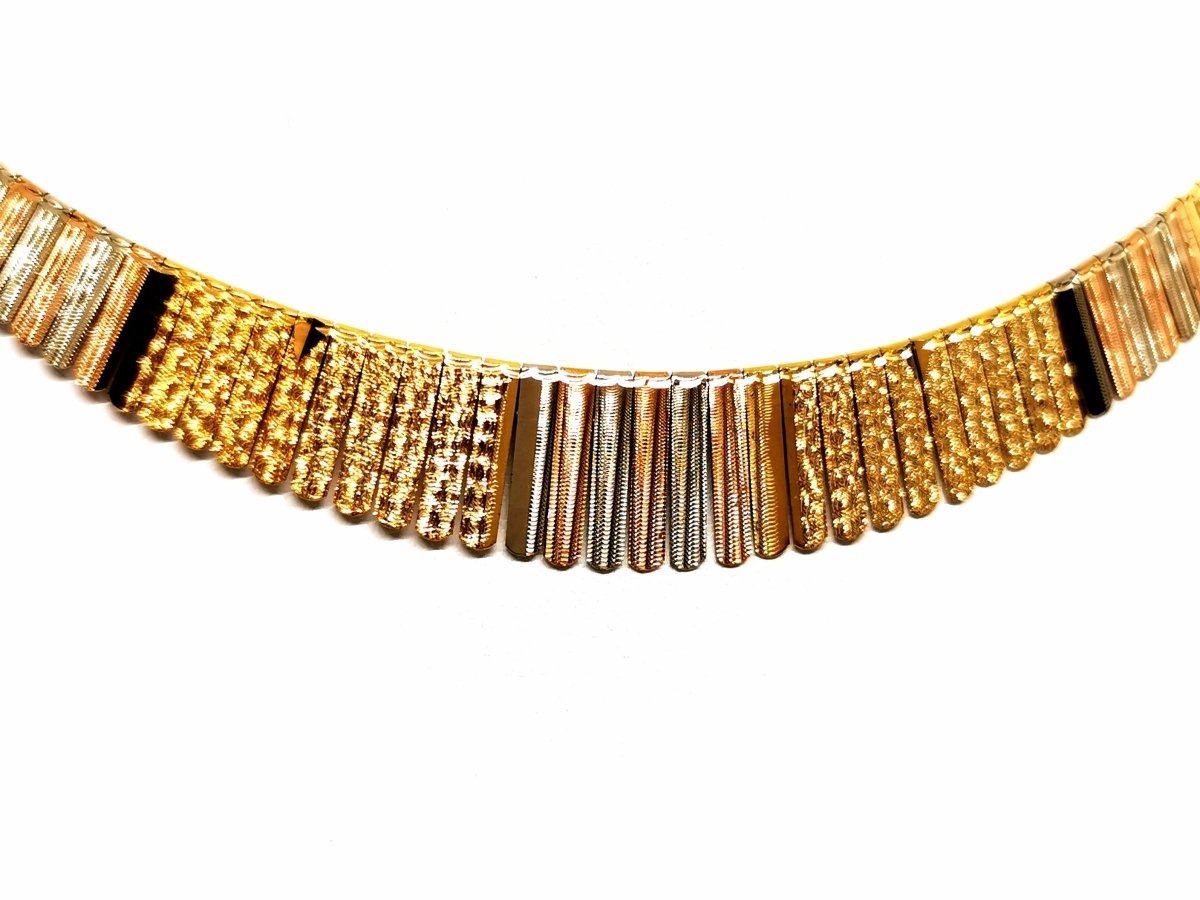 Collier à franges en 3 ors - Castafiore