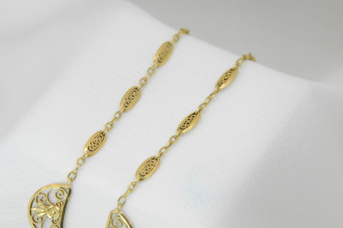 Collier ancien maille filigrane en or - Castafiore
